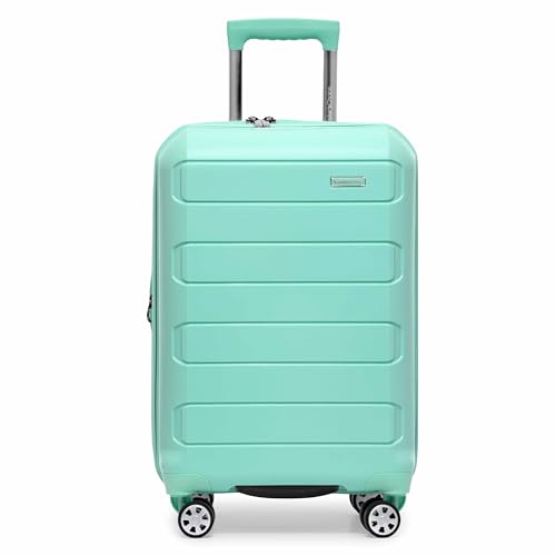 Traveler's Choice Indestructible Hardshell Expandable Spinner Luggage, Mint, 2 Piece Set for Busy Travelers