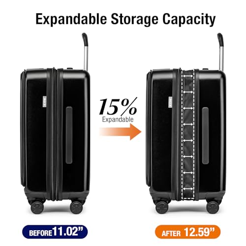  KYME Hardside Carry On Luggage Airline Approved with Laptop Compartment for Travelers (Black, Carry-On 20 Inch)
| KYME 