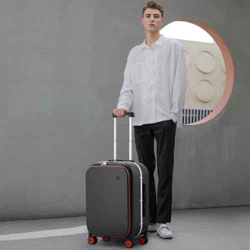 Mixi 20'' Luggage Suitcase for Travelers with Laptop Pocket and Hollow Wheels
