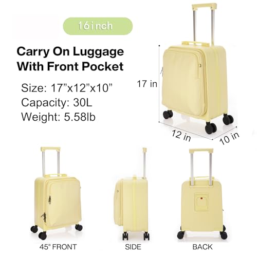 UNIKER Expandable Carry-On Luggage Cabin Bag Yellow
UNIKER 16 Inch Hard Shell Suitcase Yellow
UNIKER Spinner Wheels Carr