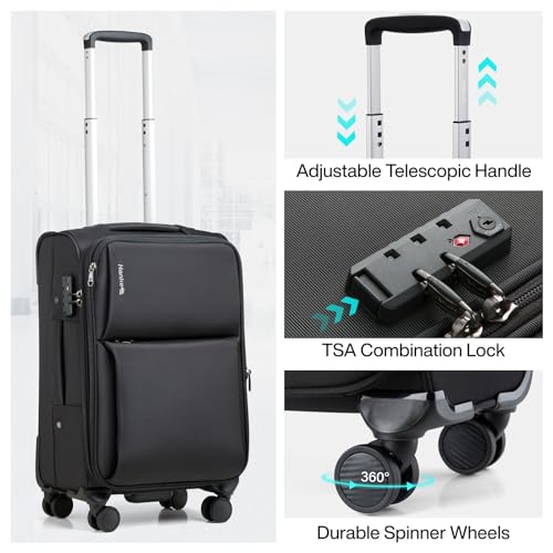 Hanke Expandable 28 Inch Spinner Suitcase for Travelers Checking Luggage Black
Hanke Expandable Spinner Suitcase 28 Inch