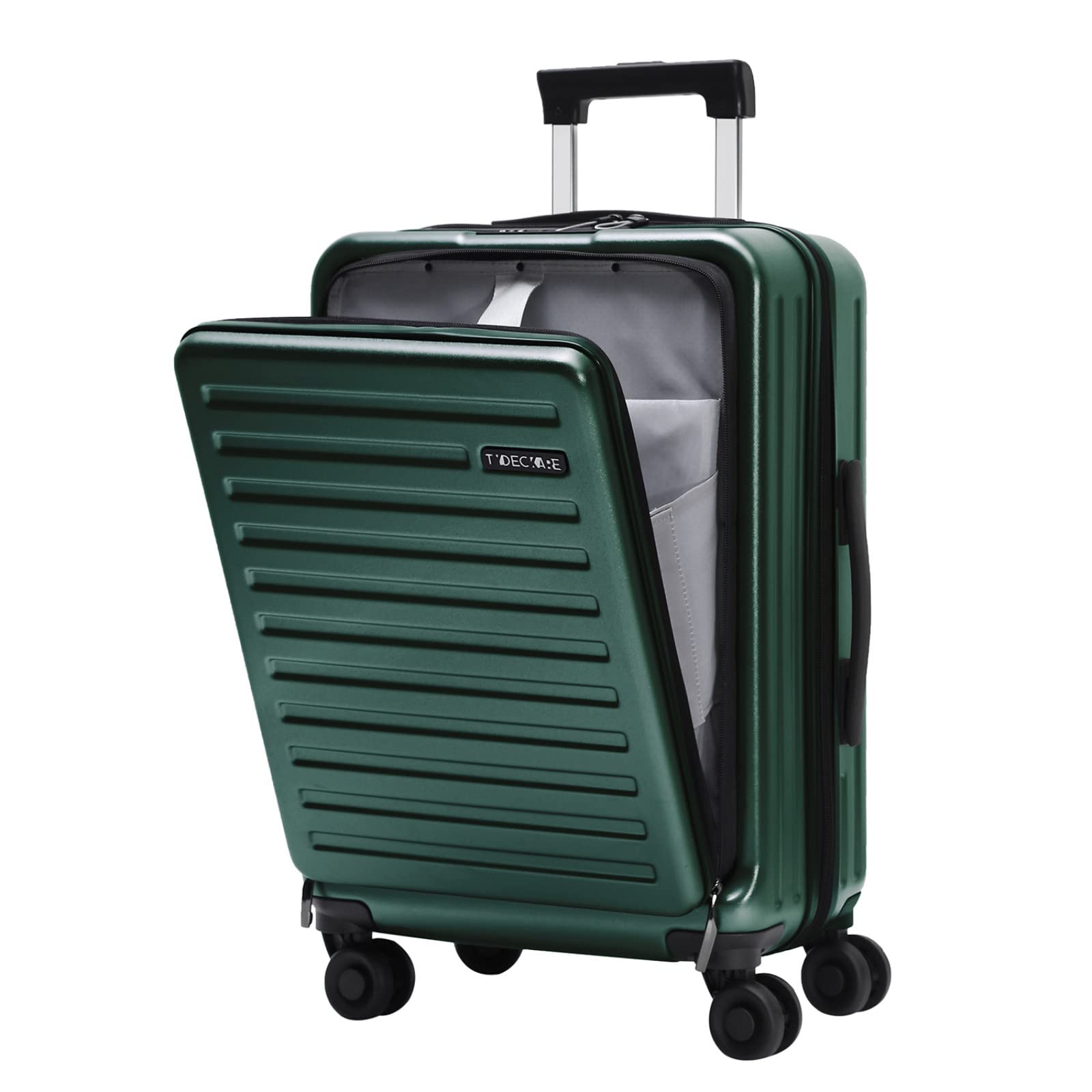 TydeCkare 20" Carry On Luggage with Front Pocket, Dark Green
TydeCkare Lightweight ABS+PC Hardshell Suitcase for Travel,