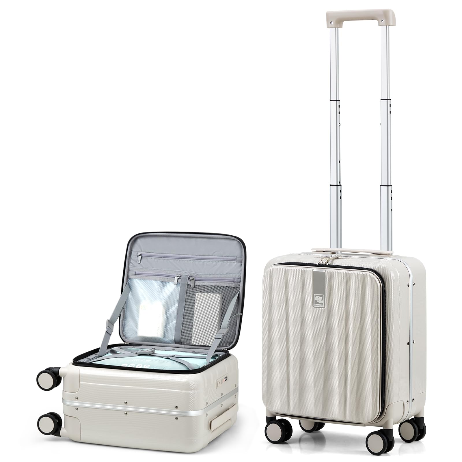 Hanke 16 Inch Underseat Carry On Luggage with Wheels, Portable & Lightweight for Weekender and Travel, Ideal for Women a