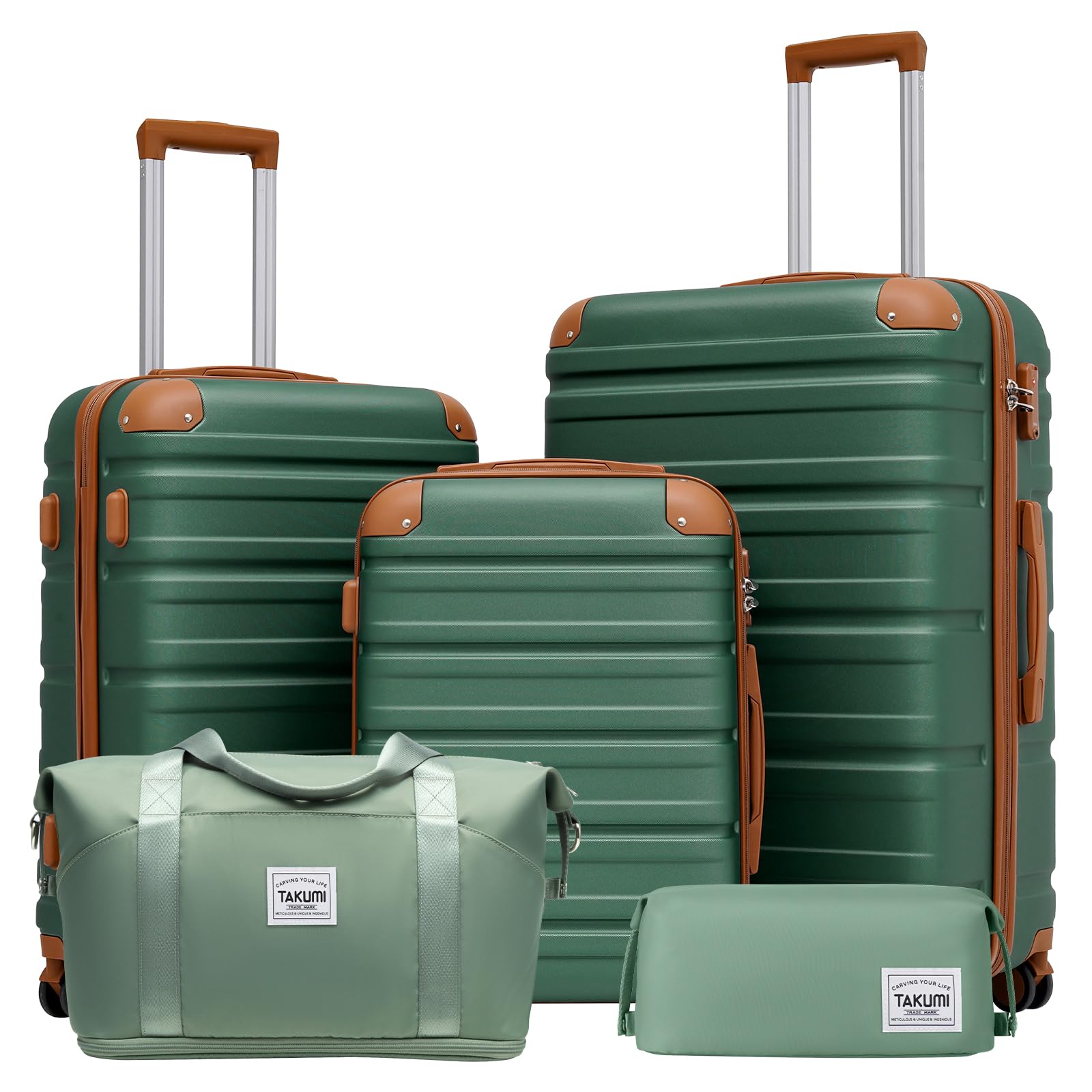  TAKUMI Lightweight Travel Luggage Sets for Men and Women
| TAKUMI 5 Piece Carry On Suitcase with Spinner Wheels Suitabl