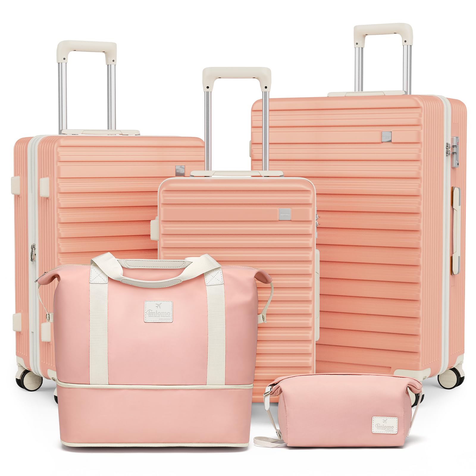  Imiomo 3 Piece Expandable Hardside Suitcase Set for Travelers with Spinner Wheels and TSA Lock (20/24/28, Pink)
| Imiom