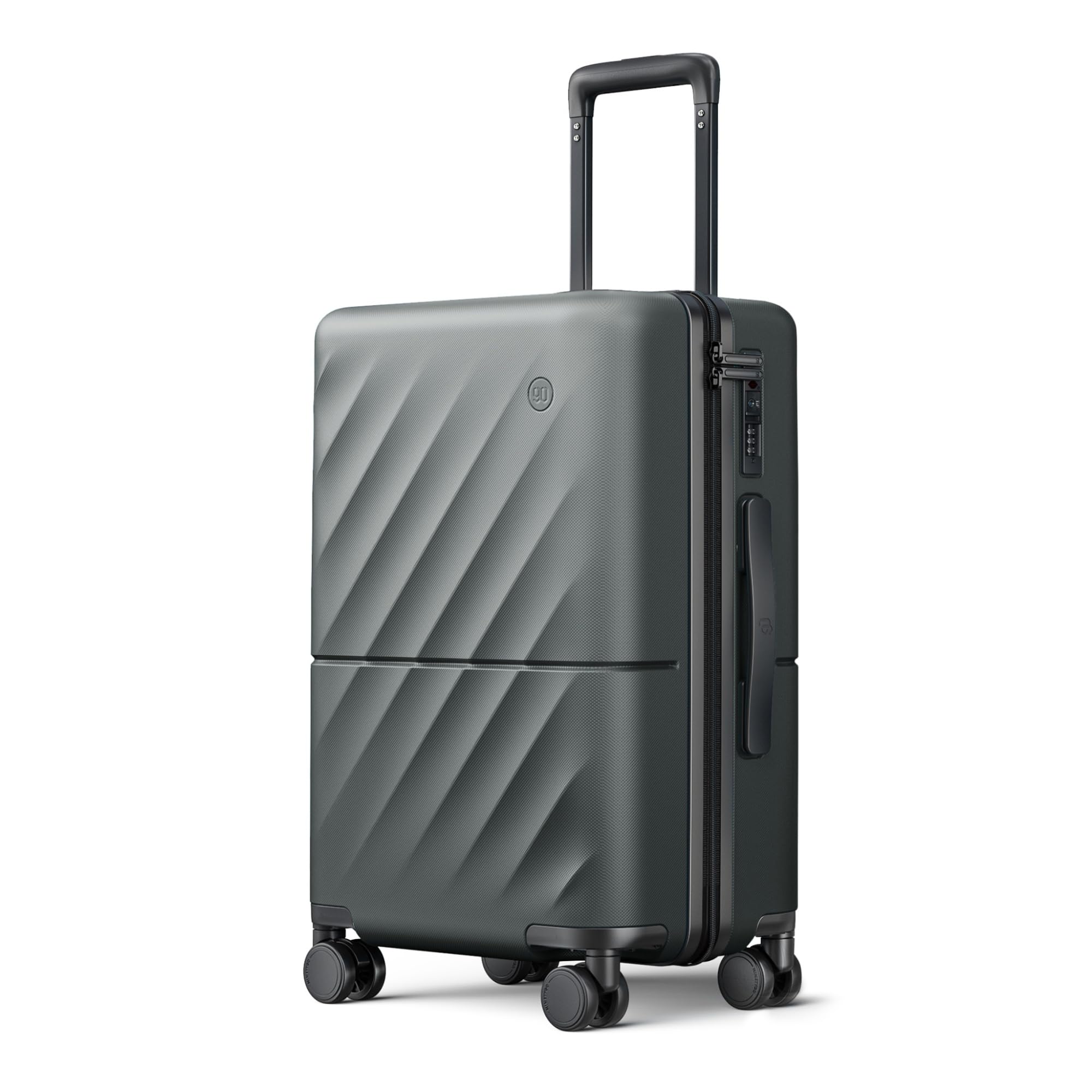NINETYGO Slate Grey 20 Inch Carry-On Suitcase, Lightweight & TSA Approved Travel Luggage
