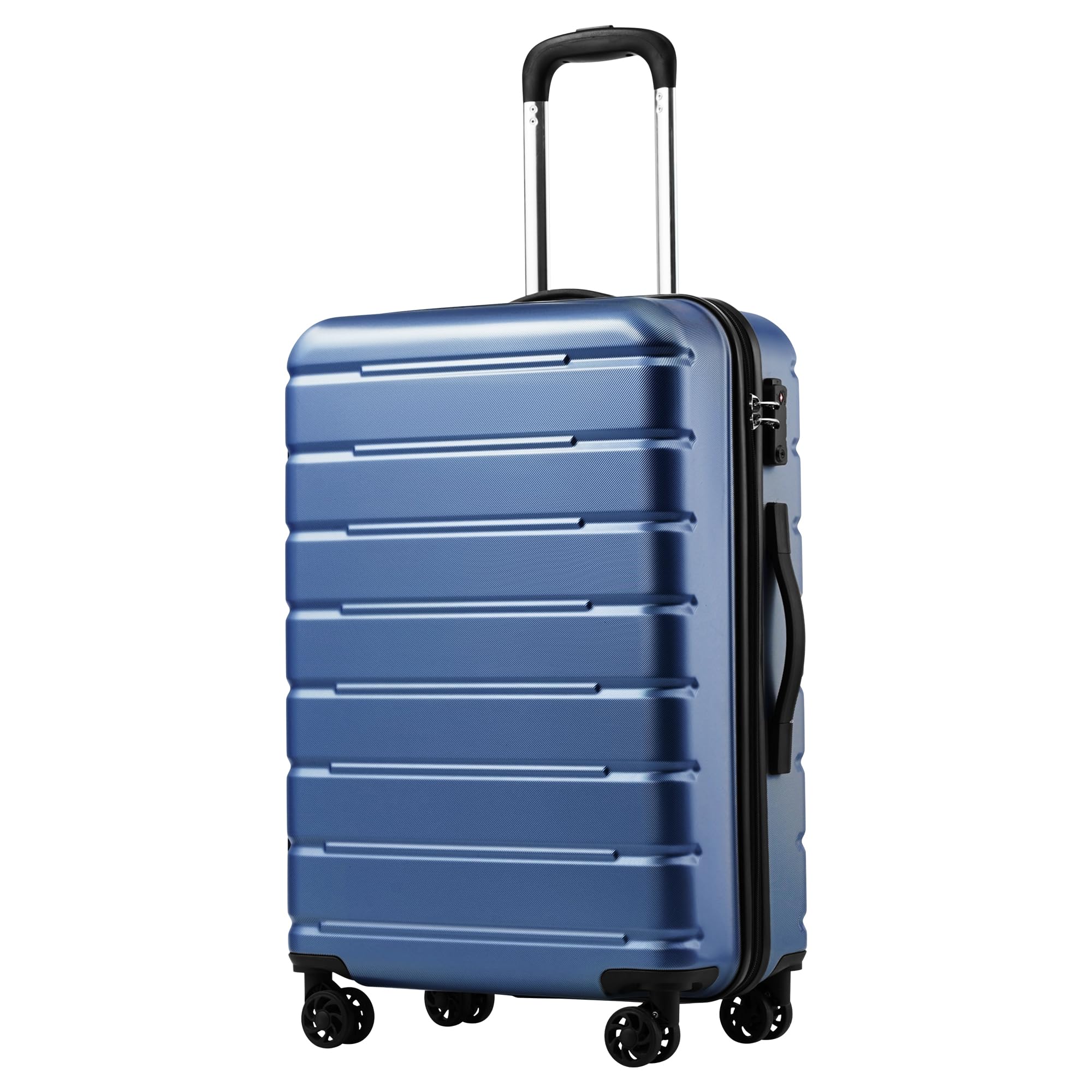 Coolife Luggage Suitcase Expandable USB Port Spinner TSA Lock Light Travel Bag (Ice Blue, L 28in) Global Recycled Standa
