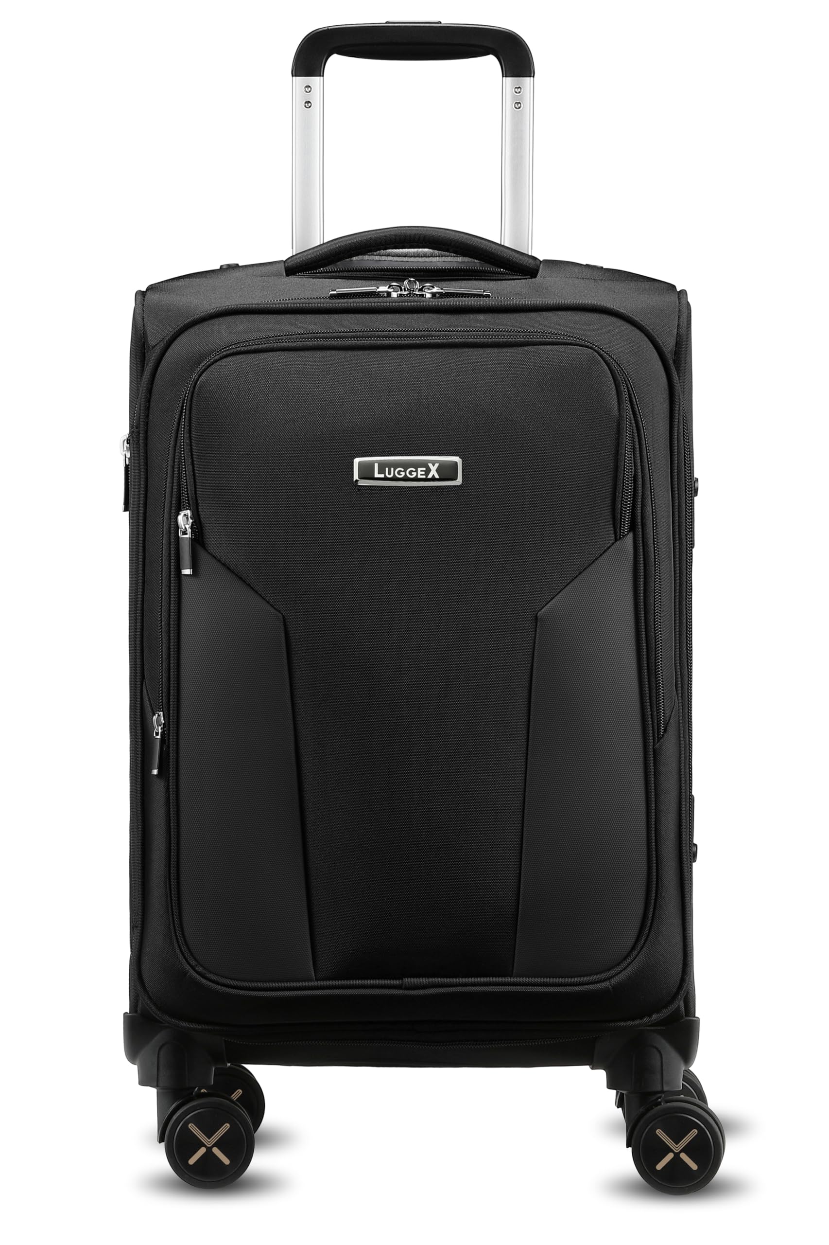 LUGGEX 20 Inch Spinner Suitcase for Travel and Business - Black | Global Recycled Standard