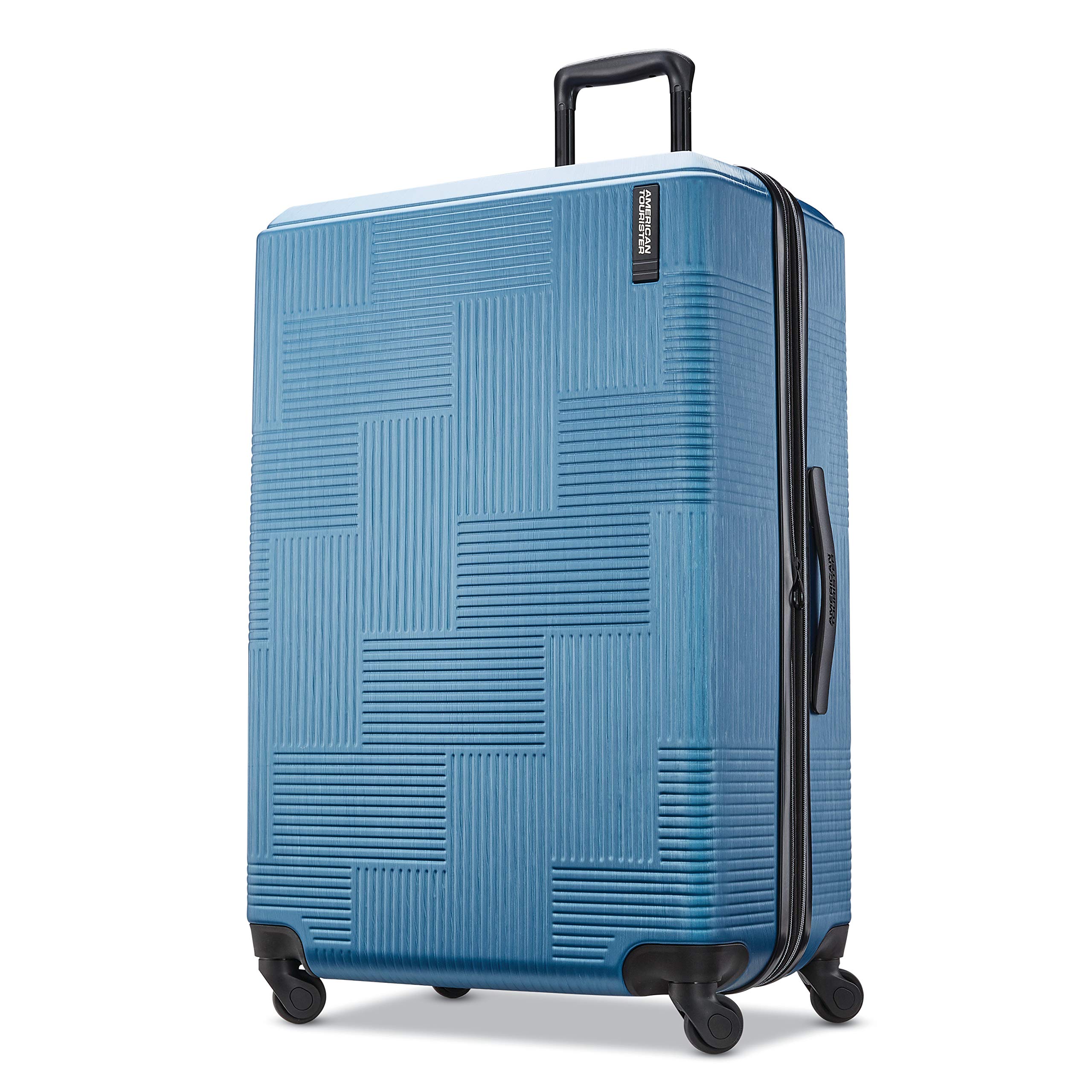 American Tourister Stratum XLT Expandable Hardside Luggage for Business Travelers, 28-Inch, Blue Spruce, Checked Design
